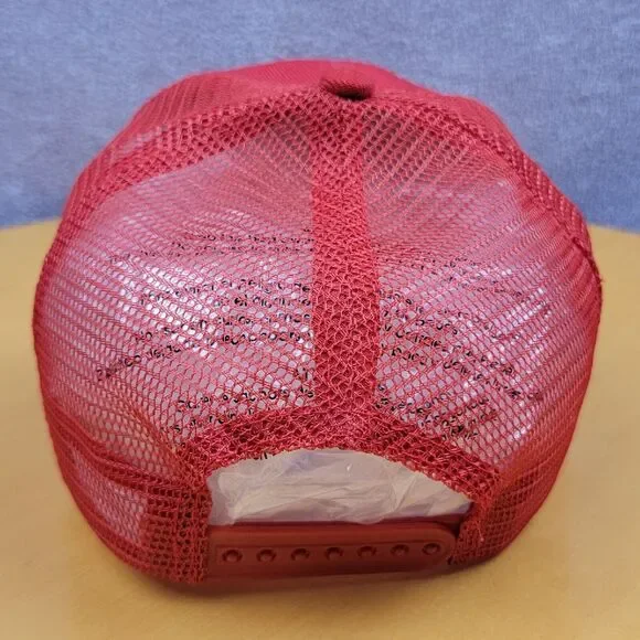 Embroidered USA Bald Eagle Shadow Snapback Trucker Hat Red American Flag Cap - Picture 8 of 16